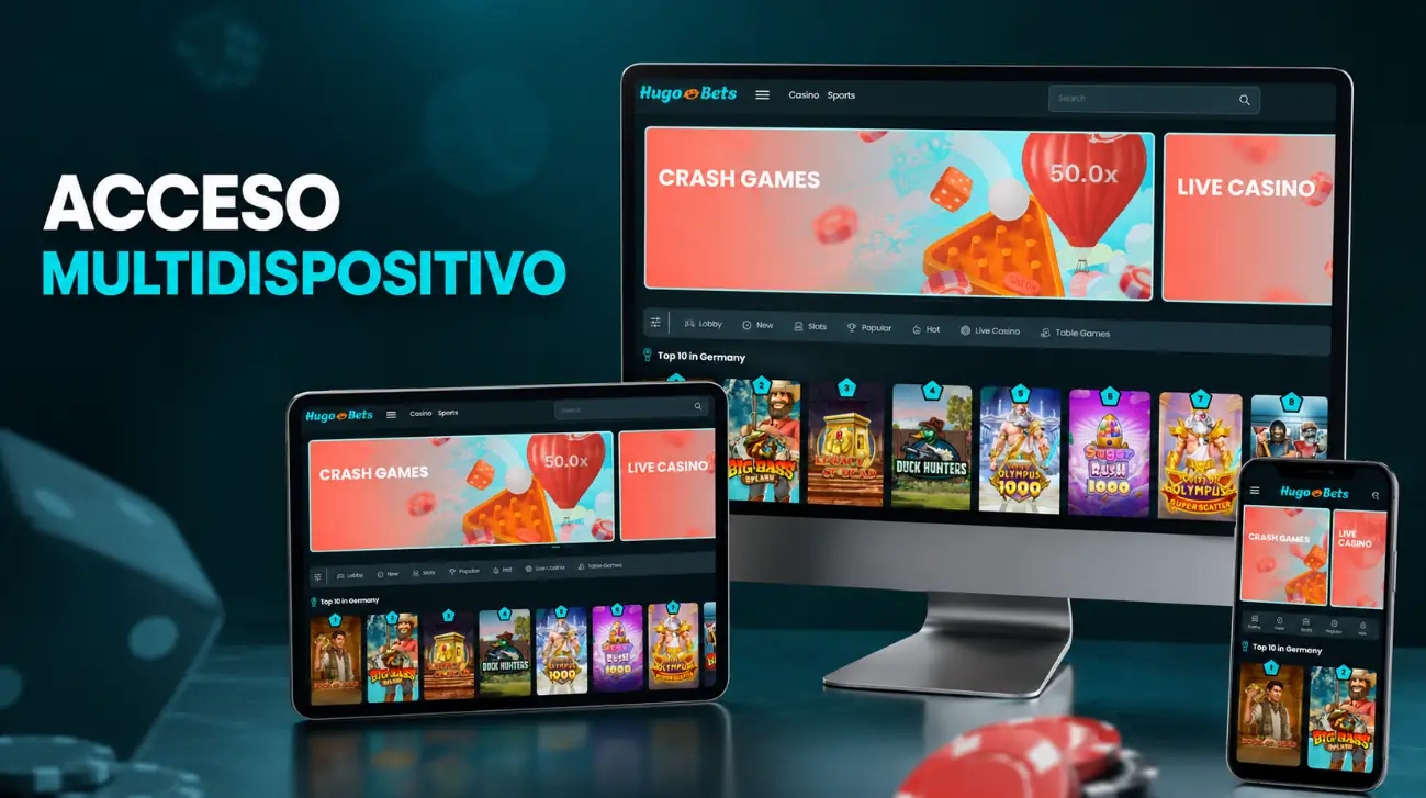 Acceso a HugoBets desde Celular Tablet y Computadora